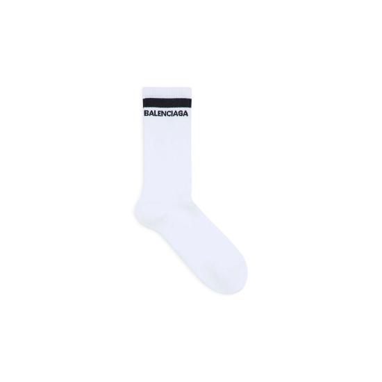 26FW 발렌시아가 로고 삭스 A001O9 4F1B5 9060 WHITE BLACK - BALENCIAGA
