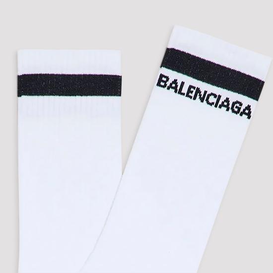 26FW 발렌시아가 로고 삭스 A001O9 4F1B5 9060 WHITE BLACK - BALENCIAGA
