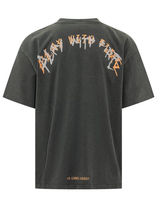 26FW 44레이블 반팔 티셔츠 B0030669FA724 P834 FADED BLACK BYP ORANGE DIRTY WHITE - 44 LABEL