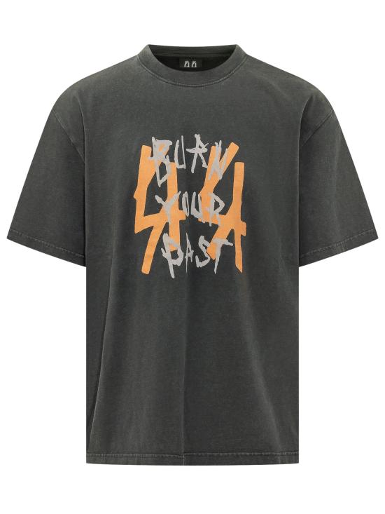 26FW 44레이블 반팔 티셔츠 B0030669FA724 P834 FADED BLACK BYP ORANGE DIRTY WHITE