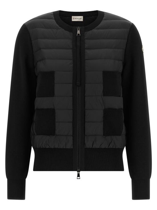26FW 몽클레어 패딩 울 집업 카디건 L20939B51000A9018999 Black