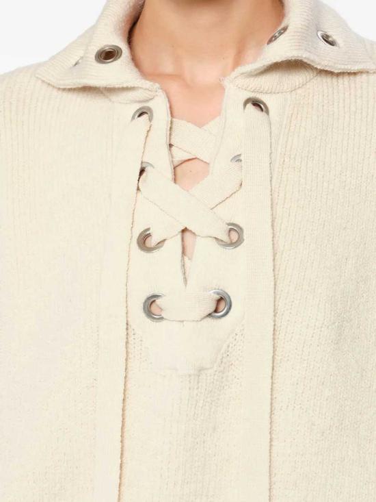 26FW 이자벨마랑 이달리아 울 알파카 레이스업 니트 스웨터 PU1009FAD4L01I 23EC ECRU - ISABEL MARANT