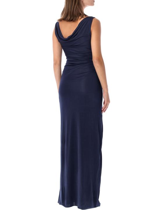 26FW 베르사체 미디 원피스 10267061A12497 1U610 BLU - VERSACE