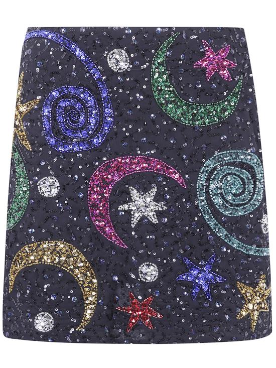 26FW 릭소 숏 스커트 020 05136 426 09109 STARRY MOON EMBELLISHMENT BLACK