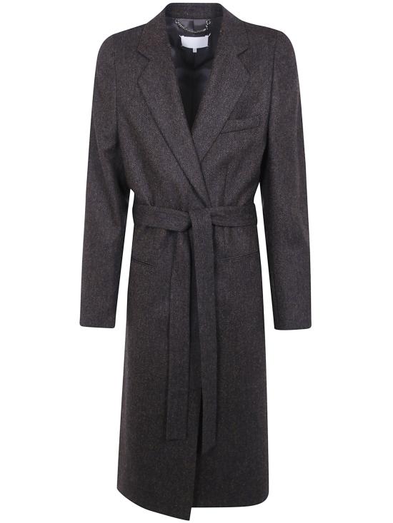 26FW 마르지엘라 벨티드 헤링본 울 코트 S67AA0087 S54246 099 003F DARK BROWN