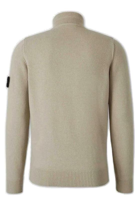 26FW 스톤 아일랜드 로고 패치 하이넥 버튼 울 스웨터 L2S15 5100040 S00A3 V0095 SAND DOM - STONE ISLAND
