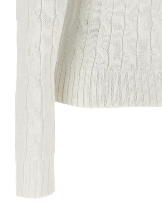 26FW 폴로 랄프로렌 포니 로고 피마코튼 케이블 니트 스웨터 211971869007 White - POLO RALPH LAUREN
