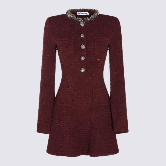 26FW 셀프 포트레이트 미디 원피스 SC26152S BU BURGUNDY - SELF PORTRAIT