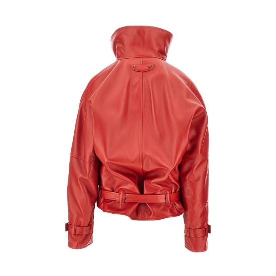 26FW 발렌시아가 가죽 라운드 봄버 재킷 A009FDTUS11 Red - BALENCIAGA