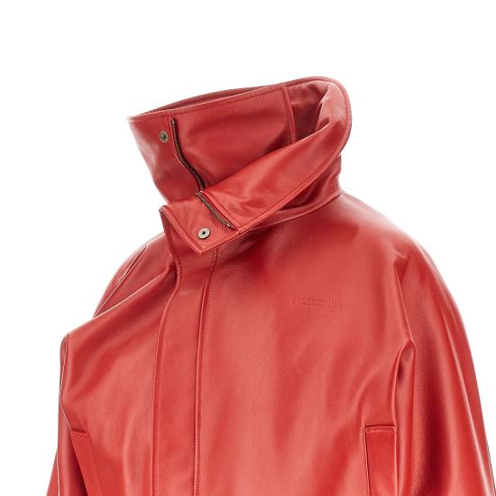 26FW 발렌시아가 가죽 라운드 봄버 재킷 A009FDTUS11 Red - BALENCIAGA