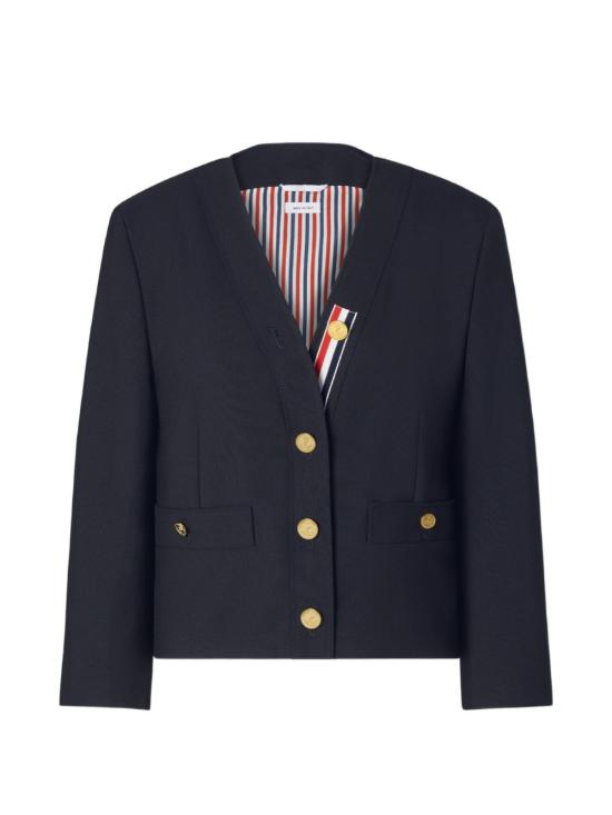 26FW 톰브라운 홉색 수트 카디건 재킷 FBC968A F1199415 NAVY