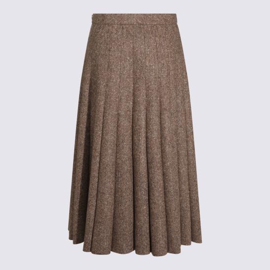 26FW 브루넬로 쿠치넬리 미디 스커트 MD002G4092 C002 BROWN