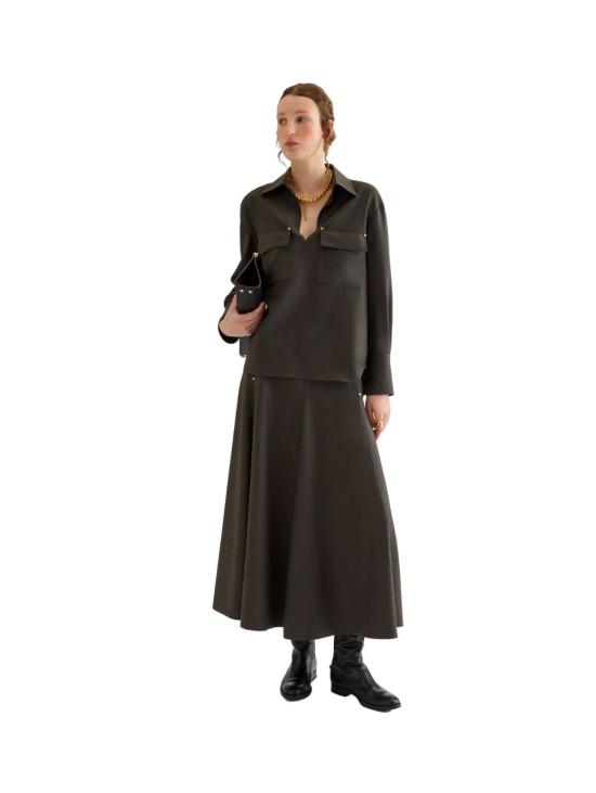 26FW 아뇨나 셔츠 TD1202YU1142 E73 DARK GREEN - AGNONA