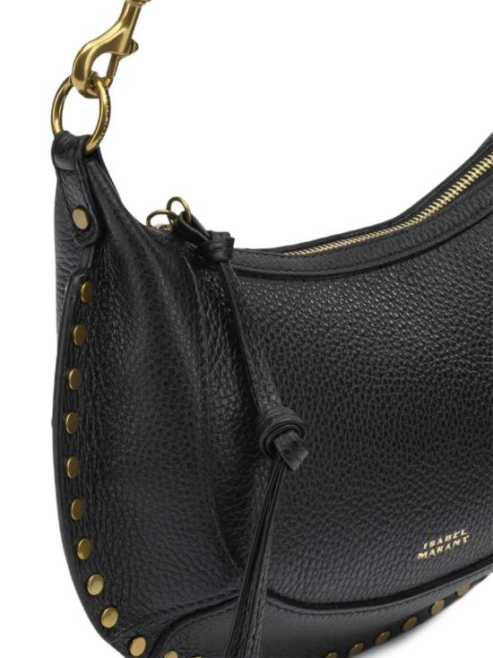 26FW 이자벨마랑 오스칸 문 풀 그레인 레더 스터드 바게트 숄더백 PP0003FAD1C04M 01BK BLACK - ISABEL MARANT