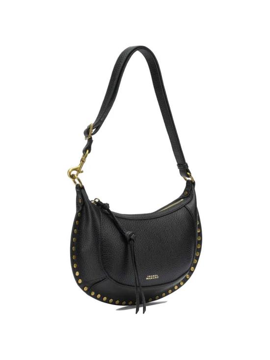 26FW 이자벨마랑 오스칸 문 풀 그레인 레더 스터드 바게트 숄더백 PP0003FAD1C04M 01BK BLACK - ISABEL MARANT