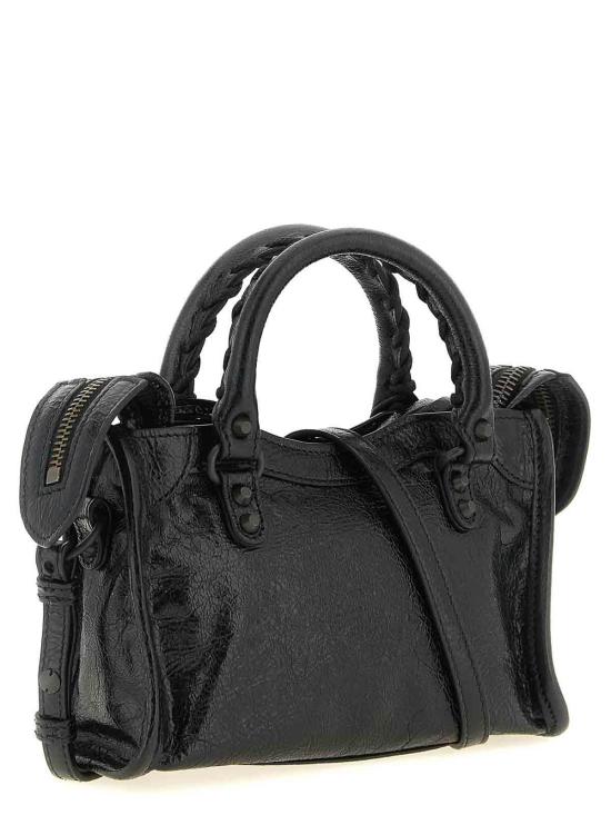  발렌시아가 르 시티 나노 램스킨 탑핸들 토트백 8657642ACFH1000 BLACK - BALENCIAGA
