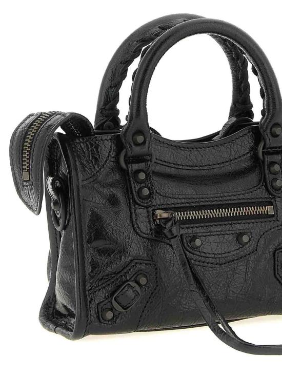  발렌시아가 르 시티 나노 램스킨 탑핸들 토트백 8657642ACFH1000 BLACK - BALENCIAGA
