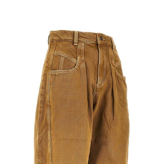 26FW 이자벨마랑 리샤 솔리드 데님 배럴 진 PA0778FAD3H01I Brown - ISABEL MARANT