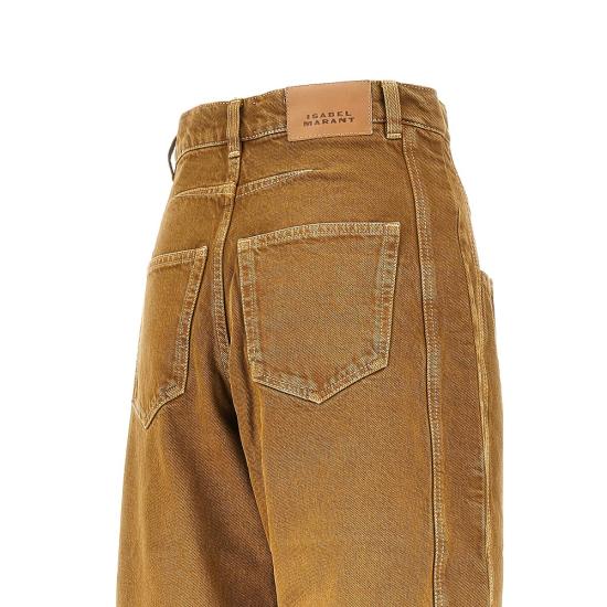 26FW 이자벨마랑 리샤 솔리드 데님 배럴 진 PA0778FAD3H01I Brown - ISABEL MARANT