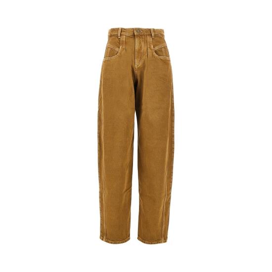 26FW 이자벨마랑 리샤 솔리드 데님 배럴 진 PA0778FAD3H01I Brown