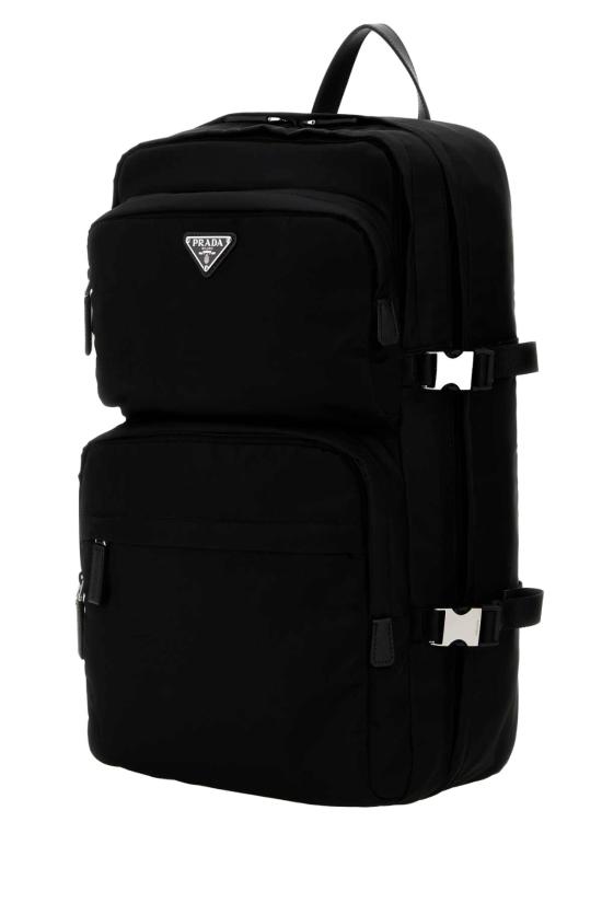 26FW 프라다 삼각로고 리나일론 앤 사피아노 레더 백팩 2VZ1012DMG F0002 BLACK - PRADA