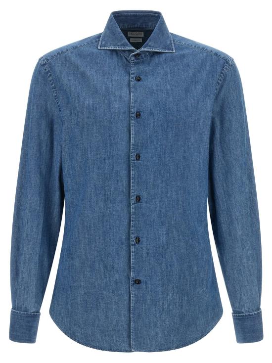 브루넬로 쿠치넬리 셔츠 LDMH192S1898C8333 BLUE