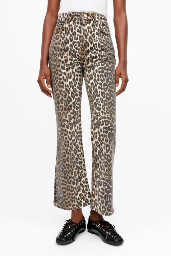  가니 레오파드 플레어 크롭 J1059 943 LEOPARD 28 BROWN - GANNI