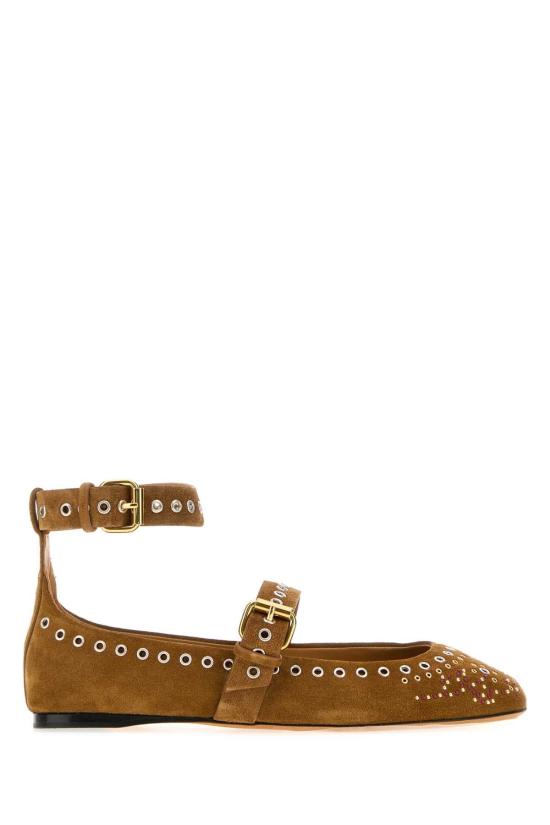 26FW 이자벨마랑 발레리나 스터드 스웨이드 발레 플랫슈즈 BN0037FAD3A39S 50CO COGNAC