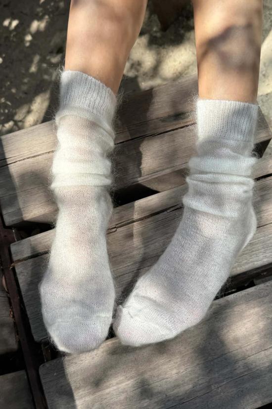  르 본 숍 양말 르봉숍 모헤어 베일  크림