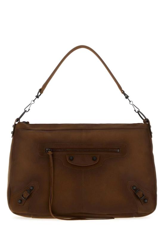 26FW 발렌시아가 레더 숄더백 8661052ACRP 2247 BROWN
