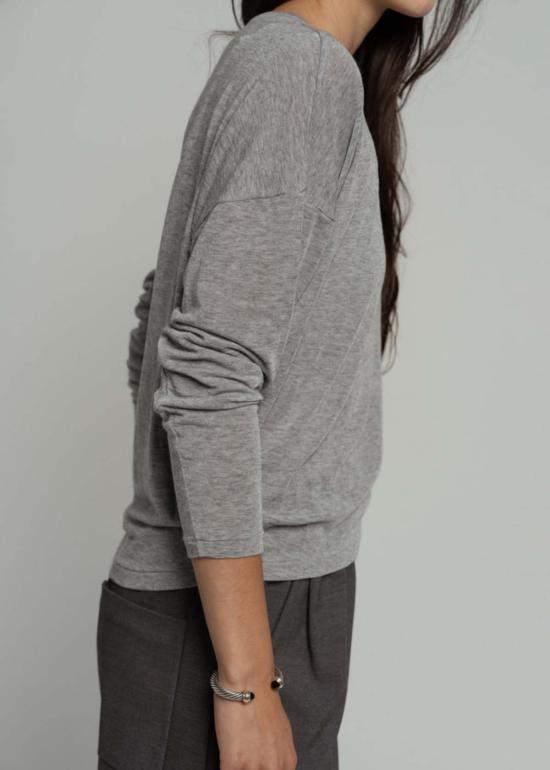  파드칼레 스웨터 Pas De Calais 캐시미어 저지 보트넥 탑 그레이 - PAS DE CALAIS