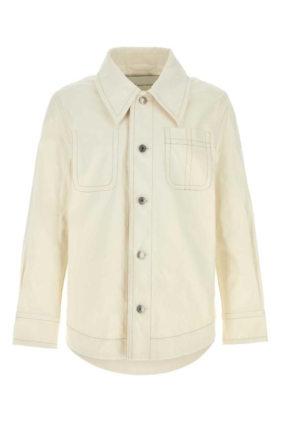26SS 아미 화이트 코튼 워커 버튼 자켓 UJK874CO0211 136 BEIGE