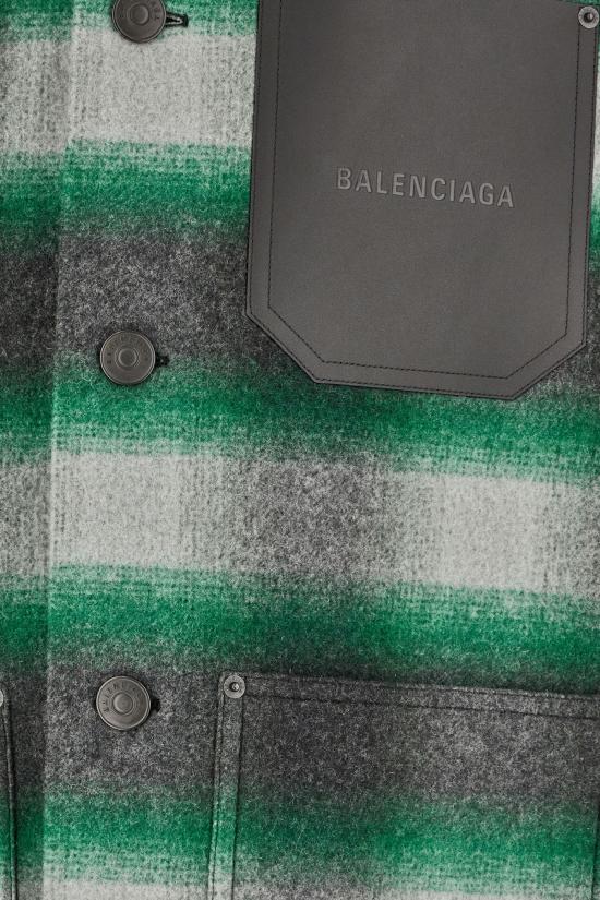 26FW 발렌시아가 워크웨어 코쿤 아우터웨어 A009IUTUU57 3010 DARK GREEN BLACK - BALENCIAGA