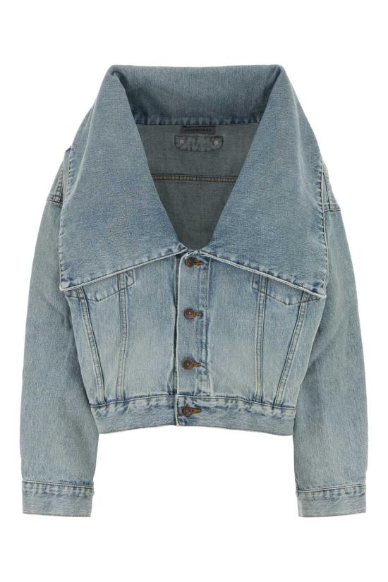 26FW 발렌시아가 와이드 넥 오버사이즈 데님 자켓 A00977TBP48 4020 BLUE