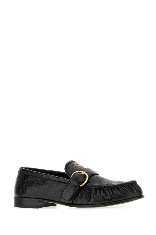 26FW 미우미우 빈티지 레더 버클 로퍼 5D740EF0155TZ F0002 BLACK - MIU MIU
