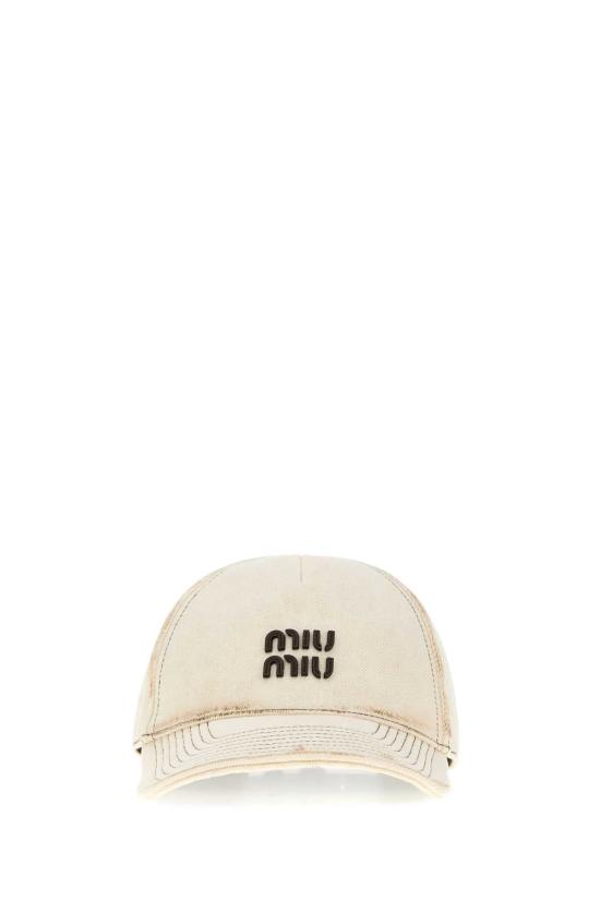 26FW 미우미우 포플린 로고 베이스볼 캡 5HC37M2G84 F0009 WHITE