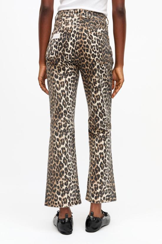  가니 레오파드 플레어 크롭 J1059 943 LEOPARD 28 BROWN - GANNI