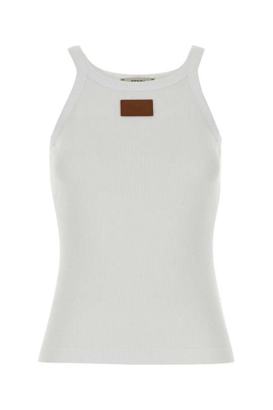 26FW 펜디 민소매 티셔츠 FS7966AW87 F0ZNM WHITE
