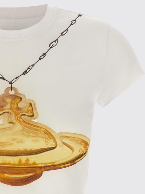 26FW 비비안웨스트우드 반팔 티셔츠 1G01001DJ00BL A401 White - VIVIENNE WESTWOOD