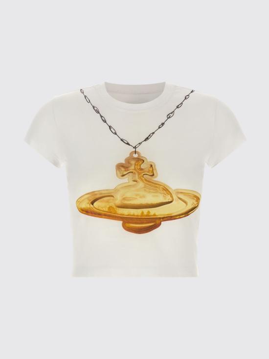 26FW 비비안웨스트우드 반팔 티셔츠 1G01001DJ00BL A401 White - VIVIENNE WESTWOOD