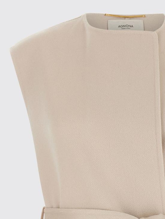 26FW 아뇨나 베스트 TV1201D7036 N14 Beige - AGNONA