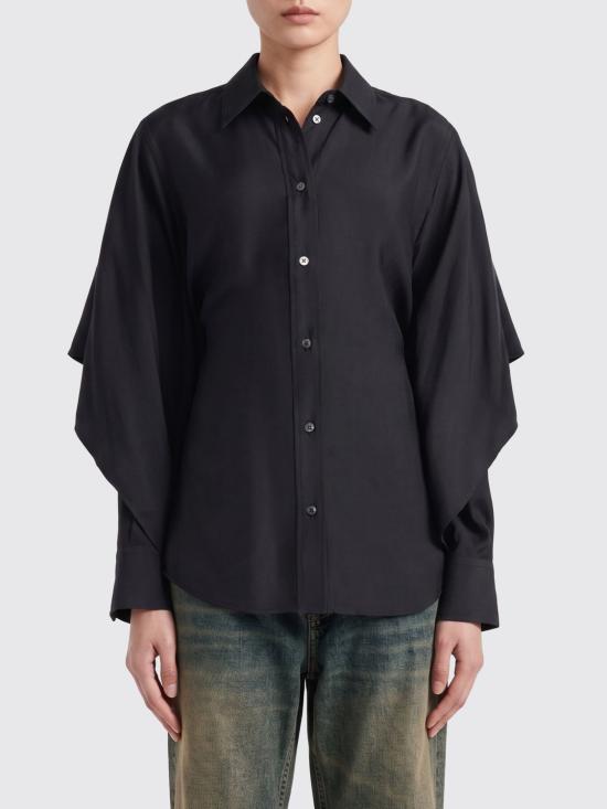 26FW 마르지엘라 케이프 슬리브 셔츠 S29DL0220M36209 900 Black