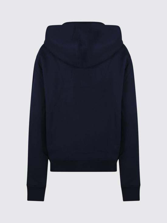 26FW 아미 스몰 하트 로고 루프백 오가닉 코튼 플리스 후드 집업 BFUSW435730 430 Blue - AMI