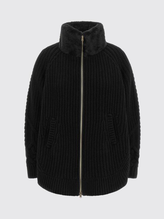 26FW 에르노 컬러 케이블 니트 가디건 MC000203D70016 9300 Black - HERNO