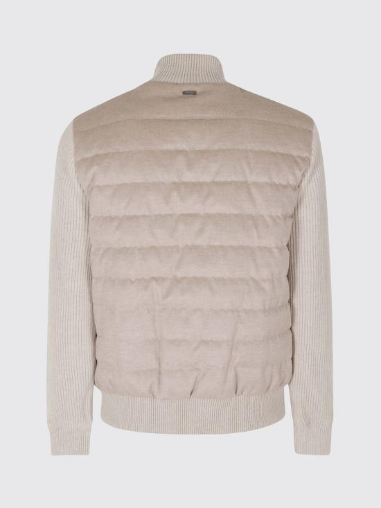 26FW 에르노 하이칼라 퀼티드 니트 가디건 PI00121UR12934 1985 Sand - HERNO