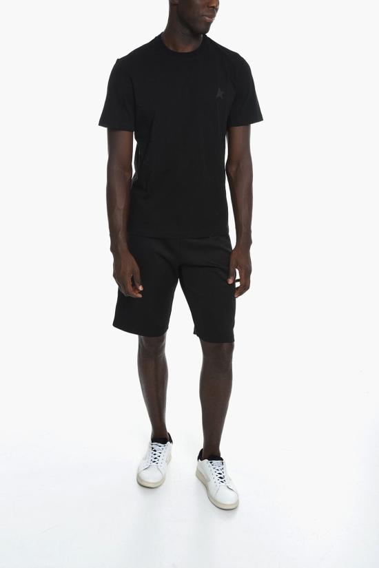  골든구스 퍼포레이티드 하트 앤트러사이트 코튼 저지 티셔츠 GMP01220 P000593 90100 Black - GOLDEN GOOSE