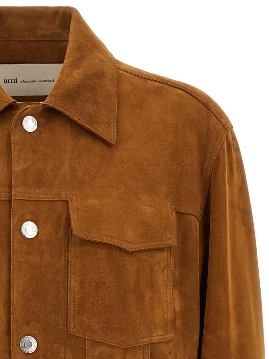 26FW 아미 가죽 자켓 UJK951LH0059282 Brown - AMI