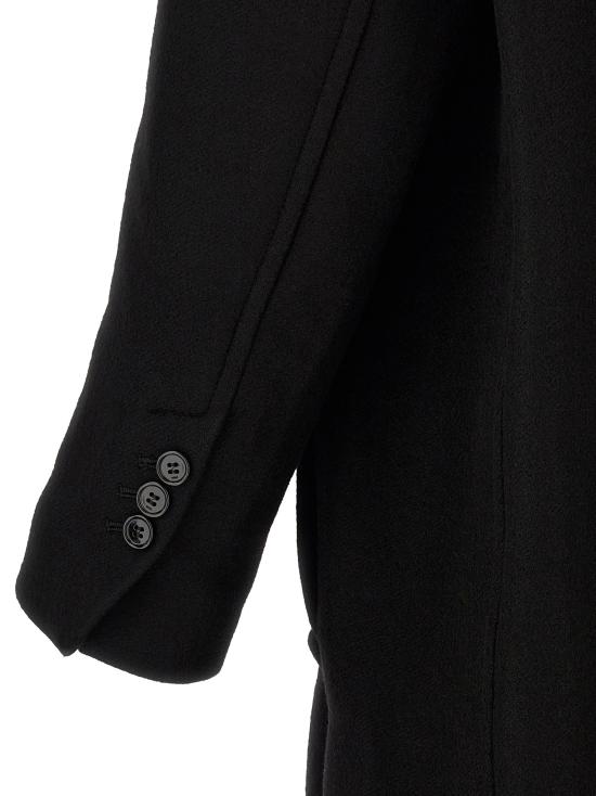 26FW 아미 울 더블 브레스트 롱 코트 HCO458WV0078001 Black - AMI