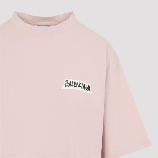 26FW 발렌시아가 마스킹 테이프 반팔 티셔츠 마스킹 테이프 반팔 티셔츠 A00497 TTVL6 5663 DUSTY PINK - BALENCIAGA
