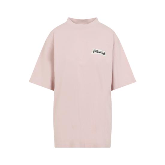 26FW 발렌시아가 마스킹 테이프 반팔 티셔츠 마스킹 테이프 반팔 티셔츠 A00497 TTVL6 5663 DUSTY PINK - BALENCIAGA